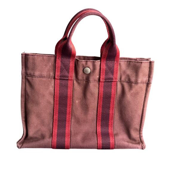 Authentic‎ Vintage Hermes Canvas Herline PM Small Tote - Picture 2 of 16